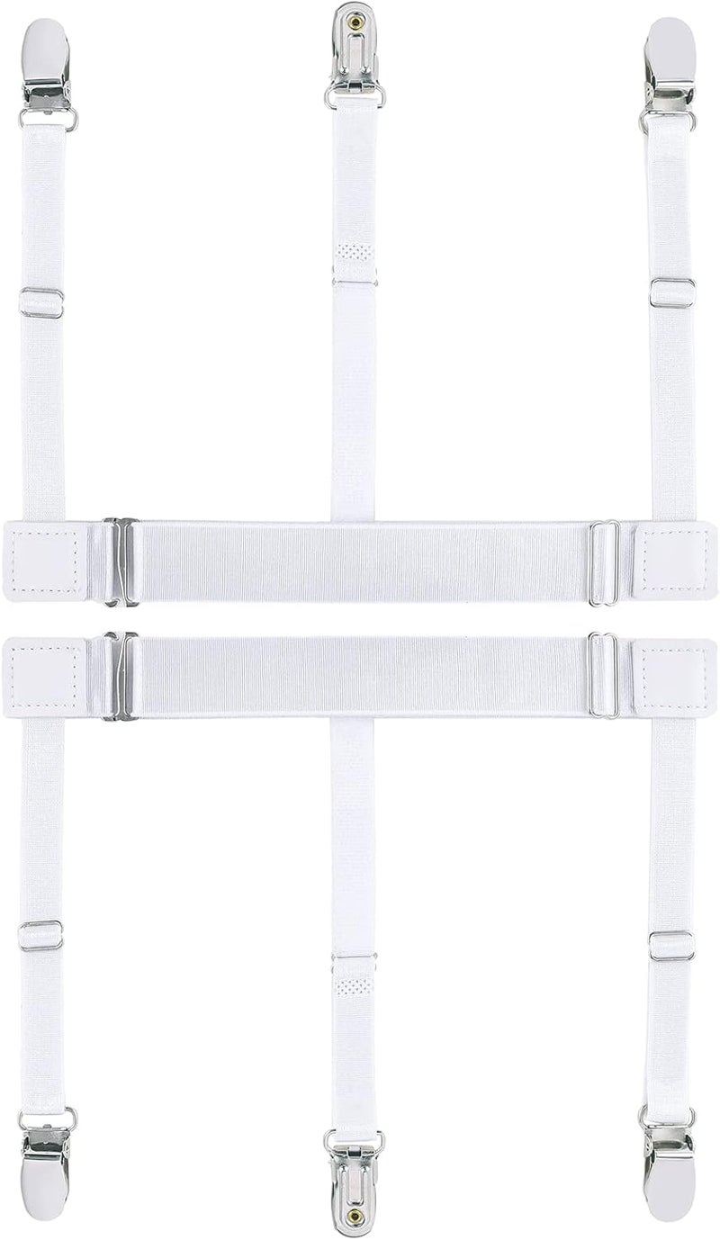 Kedofe Men Shirt Stays Adjustable Elastic Shirt Garter Shirts Holder with Non-slip Locking Clamps for Police Military - Image 1